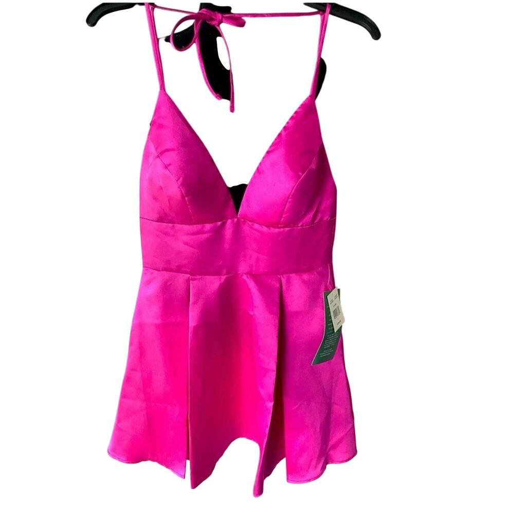 B.Smart Satin Pink Fuschia Dress NWT